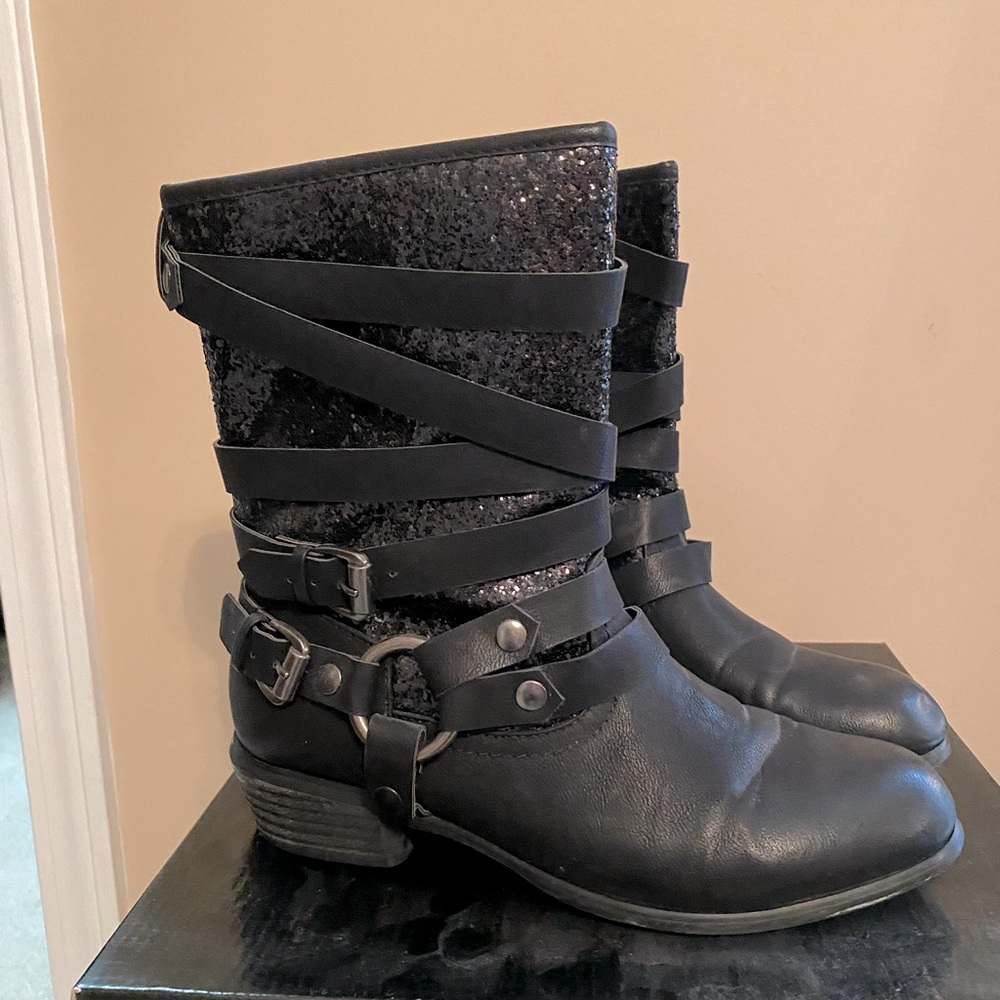 Not Rated Sequin Motorcycle Boot